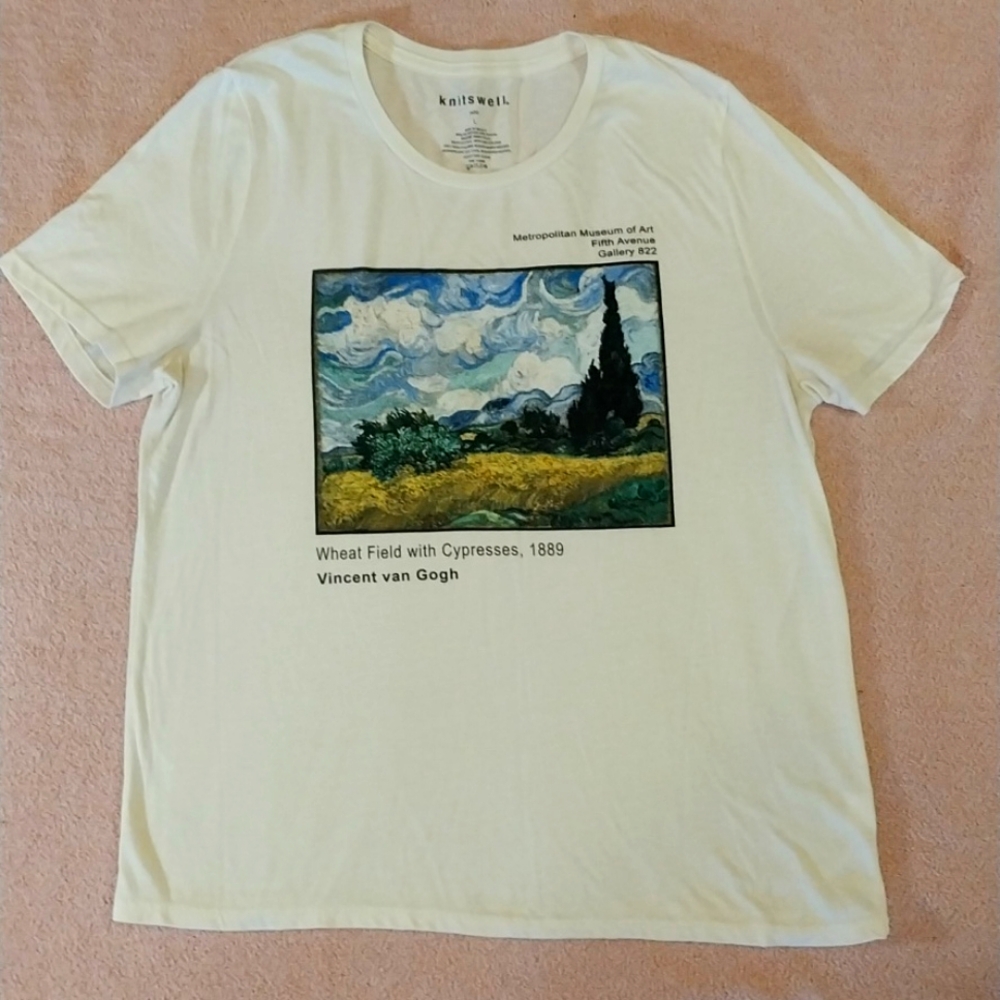 VINCENT VAN GOGH WHEAT FIELD GRAPHIC T-SHIRT size large
